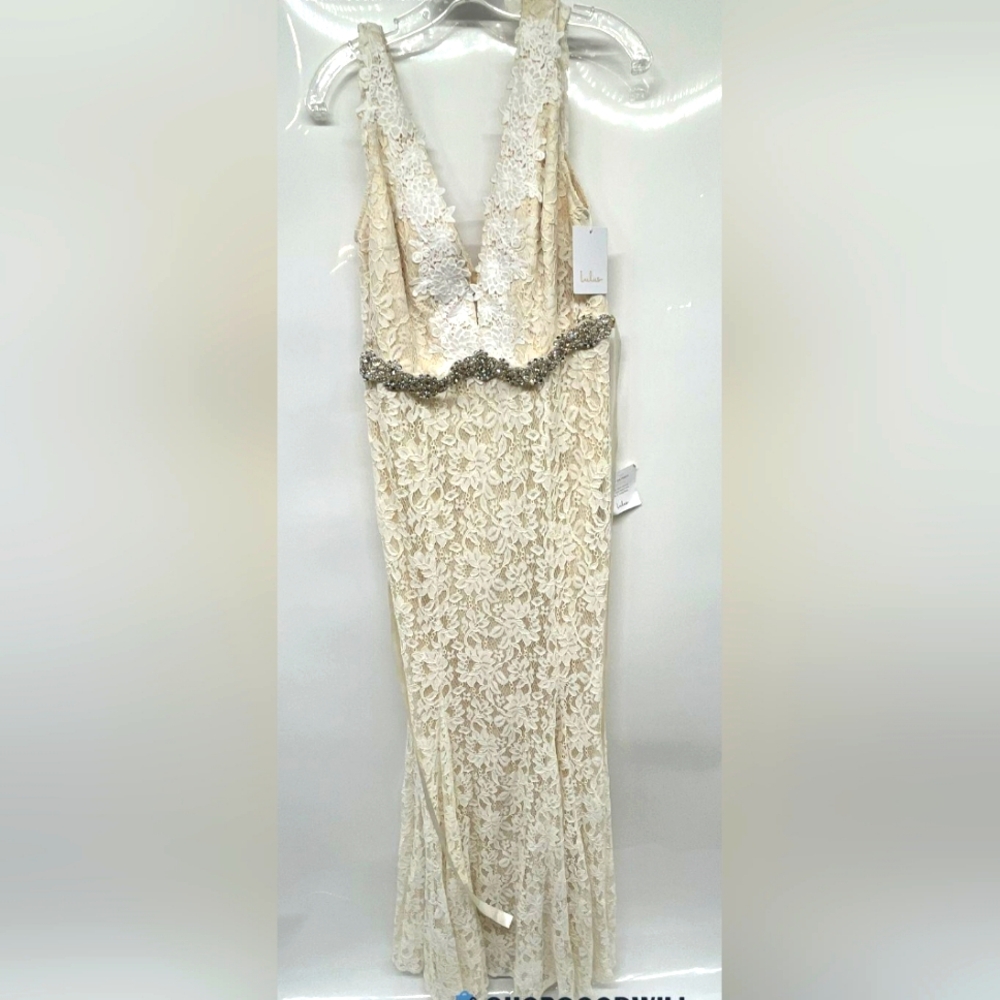 NEW LULUS Cream White Lace Long Wedding Engagement Formal Maxi Dress XL